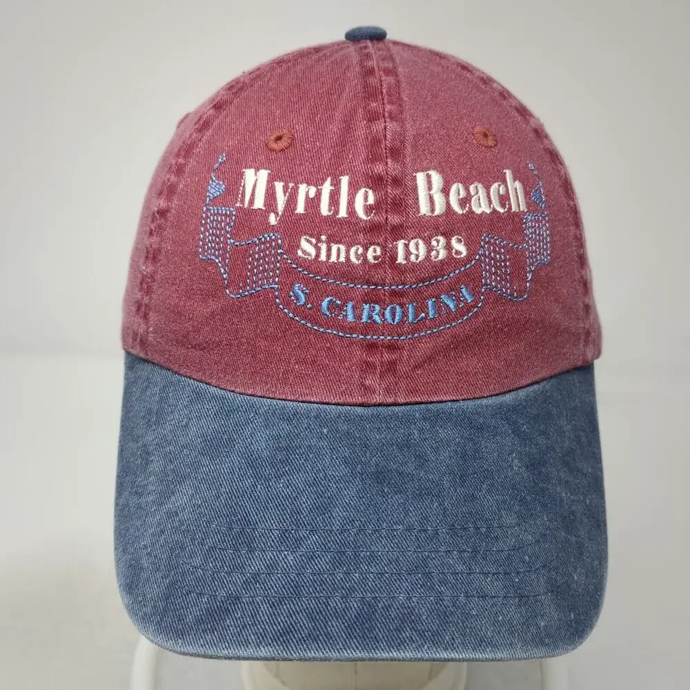 Strand Headwear Baseball Cap Red Blue One Size Myrtle Beach South Carolina Hat